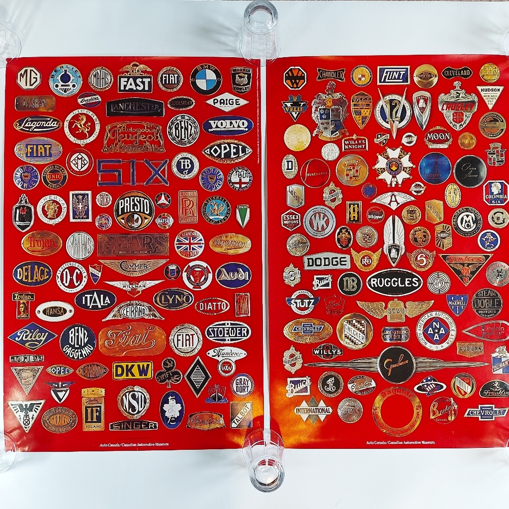 Auto Canada Canadian Automotive Museum Posters Foreign & American Car Emblems